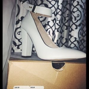 White with gold belt on the side